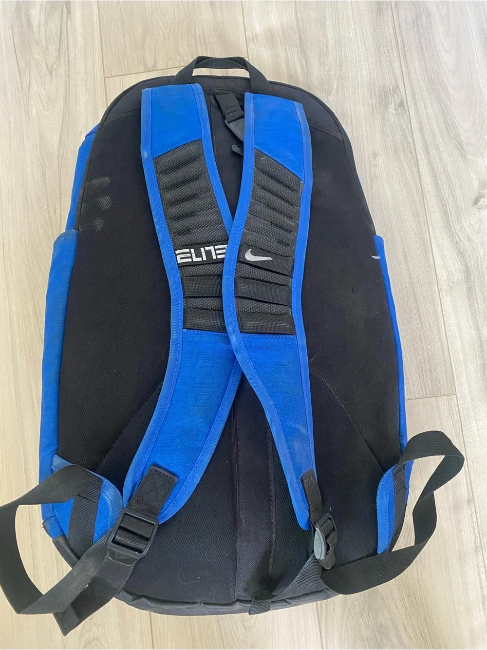 Nike Blue and Black Duffel Bag with Reflective Accents